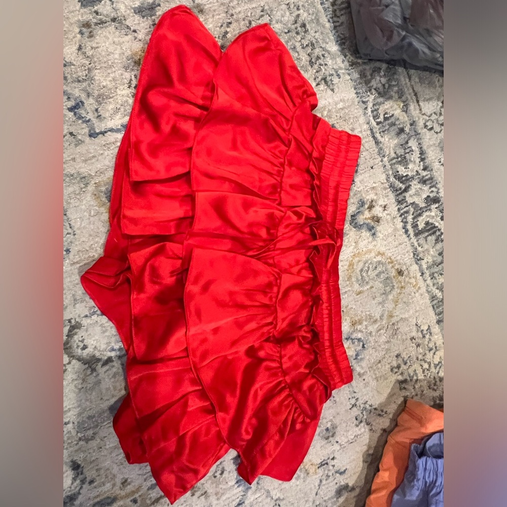 Red skirt with built in shorts